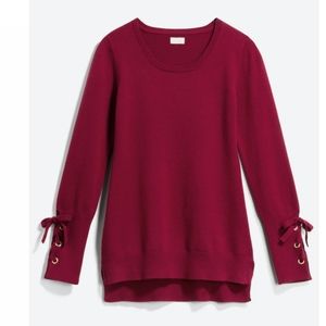 Stitch Fix PIXLEY Shaylie grommet lace up sleeve pull over sweater.  Size XS.